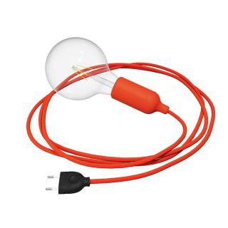 Objímka E27 do zásuvky s vypínačem Silicone Snake Barva: oranžová, Žárovka: se žárovkou