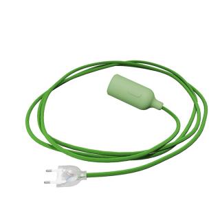 Objímka E27 do zásuvky s vypínačem Silicone Snake Barva: světle zelená, Žárovka: bez žárovky