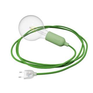 Objímka E27 do zásuvky s vypínačem Silicone Snake Barva: světle zelená, Žárovka: se žárovkou