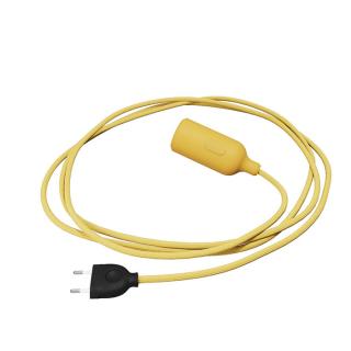 Objímka E27 do zásuvky s vypínačem Silicone Snake Barva: žlutá, Žárovka: bez žárovky