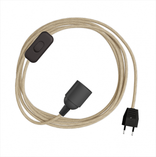 Objímka E27 do zásuvky s vypínačem SnakeBis Barva kabelu: RN06, Délka kabelu: 1,8 m