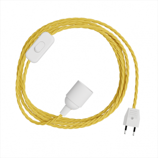 Objímka E27 do zásuvky s vypínačem SnakeBis Twisted Barva kabelu: TM10, Délka kabelu: 1,8 m