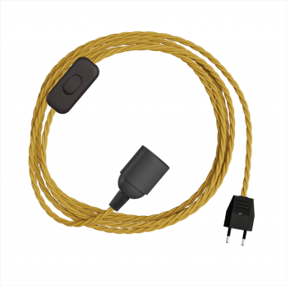 Objímka E27 do zásuvky s vypínačem SnakeBis Twisted Barva kabelu: TM25, Délka kabelu: 1,8 m