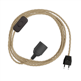 Objímka E27 do zásuvky s vypínačem SnakeBis Twisted Barva kabelu: TN06, Délka kabelu: 1,8 m