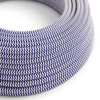 Opletený kabel se vzorem ZigZag Blue and White RZ12 Průřez: 2 x 0,75 mm
