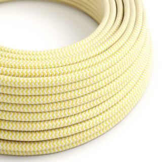 Opletený kabel se vzorem ZigZag Corn Yellow and White RZ10 Průřez: 2 x 0,75 mm