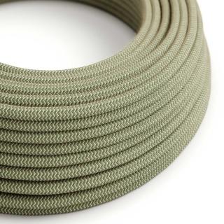 Opletený kabel se vzorem ZigZag Green Thyme and Beige RD72 Průřez: 2 x 0,75 mm