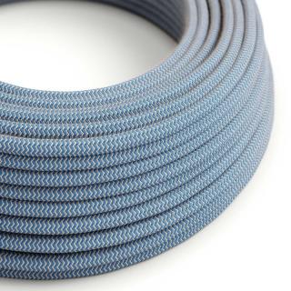 Opletený kabel se vzorem ZigZag Steward Blue and Beige RD75 Průřez: 2 x 0,75 mm