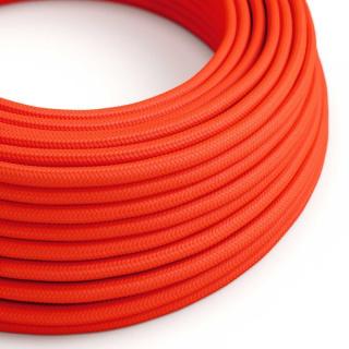 Oranžový textilní kabel Fluorescent Orange RF15 - lesklý Průřez: 2 x 0,75 mm