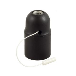 Plastová E27 objímka s tahovým vypínačem Pull Switch Barva: černá