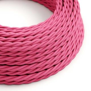 Růžový splétaný kabel Fuchsia Pink TM08 - lesklý Průřez: 2 x 0,75 mm