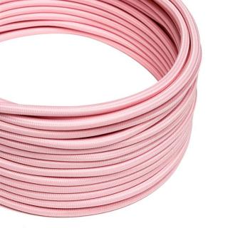 Růžový textilní kabel Baby Pink RM16 - lesklý Průřez: 2 x 0,75 mm