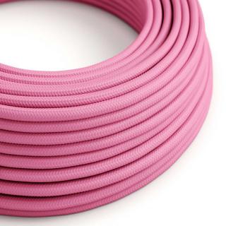 Růžový textilní kabel Fuchsia Pink RM08 - lesklý Průřez: 2 x 0,75 mm