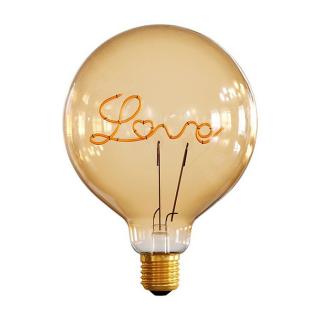 Stmívatelná LOVE žárovka E27 Deco Down Gold - G125 | 5W | CRI80 Barevná teplota: 1800 K