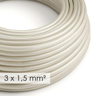 Textilní kabel 3x1,5mm Glossy Chick Pearl White RM00