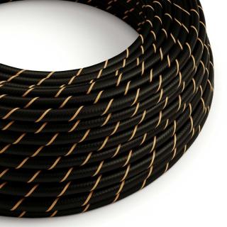 Textilní kabel se vzorem Vertigo Black and Gold ERM42 Průřez: 2 x 0,75 mm