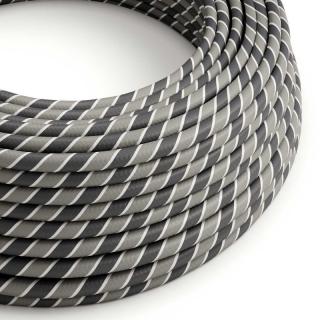 Textilní kabel se vzorem Vertigo Grey Regimental ERM44 Průřez: 2 x 0,75 mm