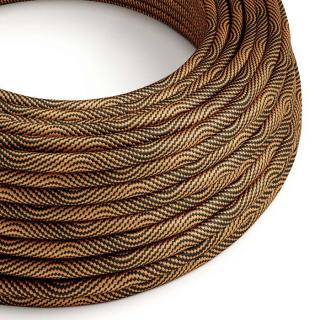 Textilní kabel se vzorem Vertigo Optical Black and Copper ERM66 Průřez: 2 x 0,75 mm