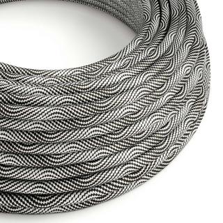 Textilní kabel se vzorem Vertigo Optical Black and Silver ERM64 Průřez: 2 x 0,75 mm