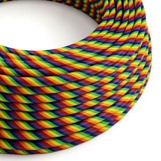 Textilní kabel se vzorem Vertigo Rainbow ERM68 Průřez: 3 x 0,75 mm
