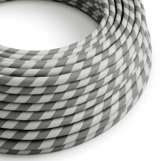 Textilní kabel se vzorem Vertigo Silver and Grey ERM55 Průřez: 2 x 0,75 mm