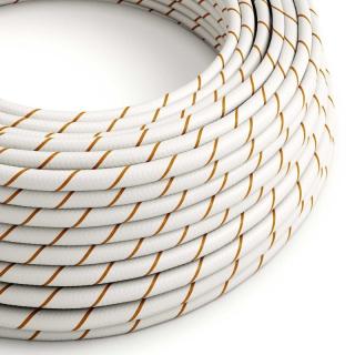 Textilní kabel se vzorem Vertigo White and Gold ERM43 Průřez: 2 x 0,75 mm