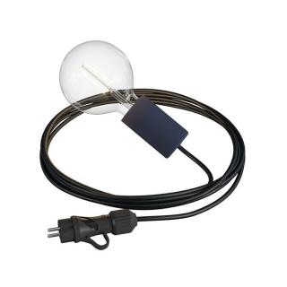 Venkovní objímka E27 do zásuvky EIVA Snake Elegant Barva: karbonově černá, Žárovka: se žárovkou