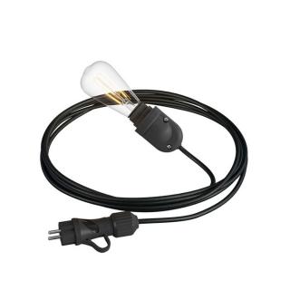 Venkovní objímka E27 do zásuvky EIVA Snake IP65 Barva: černá, Žárovka: bez žárovky
