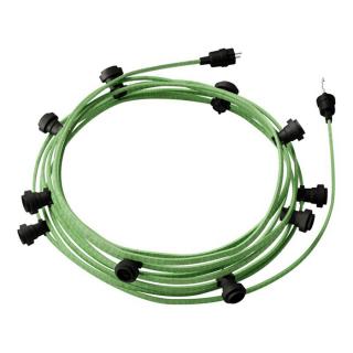 Venkovní světelný řetěz 12,5m na žárovky 10xE27 Lumet IP44 Barva: zelená CX08