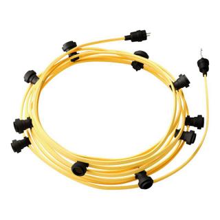 Venkovní světelný řetěz 12,5m na žárovky 10xE27 Lumet IP44 Barva: žlutá CM10