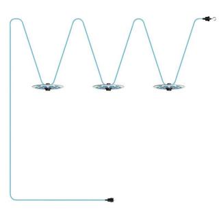 Venkovní světelný řetěz na žárovky 3xE27 do zásuvky Lumet Maioliche IP44 Barva: modrá, Žárovka: bez žárovky