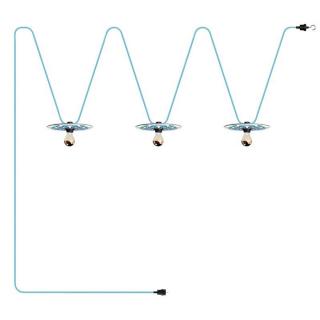 Venkovní světelný řetěz na žárovky 3xE27 do zásuvky Lumet Maioliche IP44 Barva: modrá, Žárovka: se žárovkou