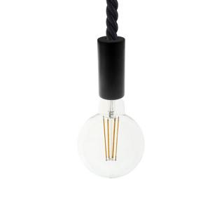 Závěsná objímka E27 s 2XL lanovým kabelem 1,2m Wood Longer Elegant Barva: černá, Žárovka: se žárovkou
