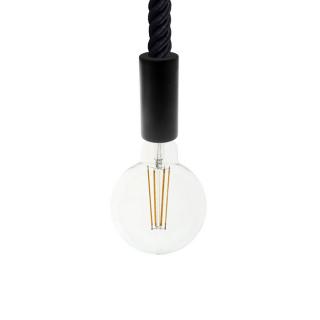 Závěsná objímka E27 s 3XL lanovým kabelem 1,2m Wood Longer Elegant Barva: černá, Žárovka: se žárovkou