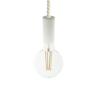 Závěsná objímka E27 s XL lanovým kabelem 1,2m Wood Longer Elegant Barva: bílá, Žárovka: bez žárovky