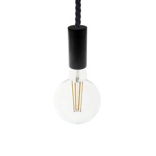 Závěsná objímka E27 s XL lanovým kabelem 1,2m Wood Longer Elegant Barva: černá, Žárovka: se žárovkou