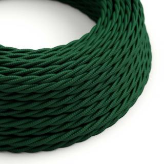 Zelený splétaný kabel Forest Green TM21 - lesklý Průřez: 2 x 0,75 mm