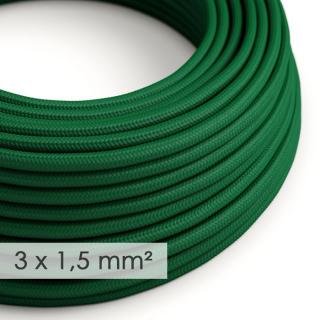 Zelený textilní kabel 3x1,5mm Forest Green RM21 - lesklý