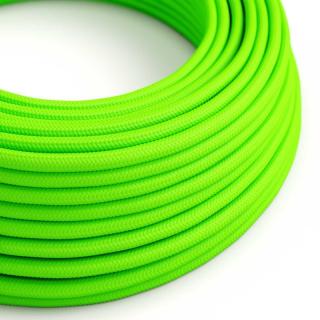 Zelený textilní kabel Fluorescent Green RF06 - lesklý Průřez: 2 x 0,75 mm