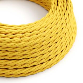 Žlutý splétaný kabel Corn Yellow TM10 - lesklý Průřez: 2 x 0,75 mm