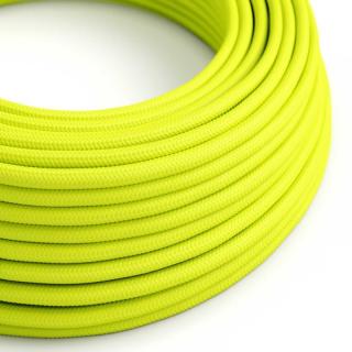 Žlutý textilní kabel Fluorescent Yellow RF10 - lesklý Průřez: 2 x 0,75 mm