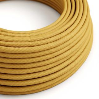 Žlutý textilní kabel Mustard Yellow RM25 - lesklý Průřez: 2 x 0,75 mm