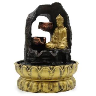 AWM Pokojová vodní fontána Zlatý Meditující Buddha 30 cm
