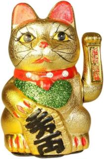 Čínská kočka zlatá 12 x 17  cm