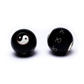 Čínské meditační koule ČCHI černé Jin Jang  3,5 cm
