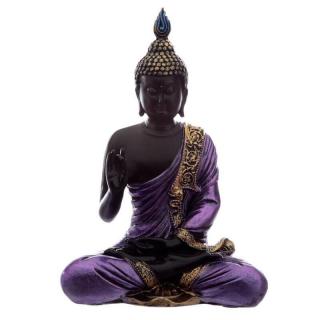Soška Buddha černo fialový 21,5 cm typ B