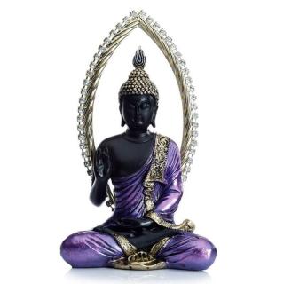 Soška Buddha fialový 24,5 cm