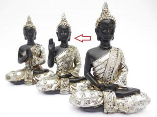 Soška Buddha stříbrný typ B 12 cm