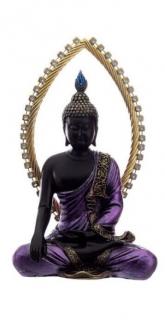 Soška Buddha ve fialovém hávu 24,5 cm