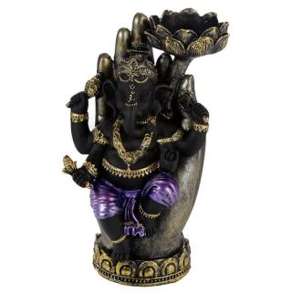 Soška Ganesh s lotosem na svíčku 18 cm